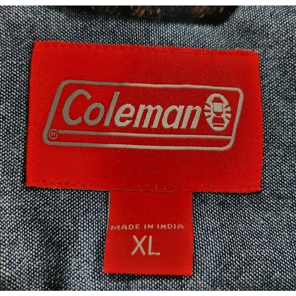 Coleman Mens Shirt Button Down Flannel XL Long Sleeves Plaid Pockets Logo - Picture 5 of 10